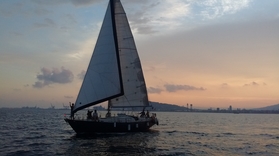 Sailing and swimming in Barcelona