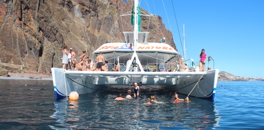 Swimming on a boat trip in Madeira