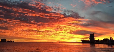 Sunset in Lisbon from the Tagus
