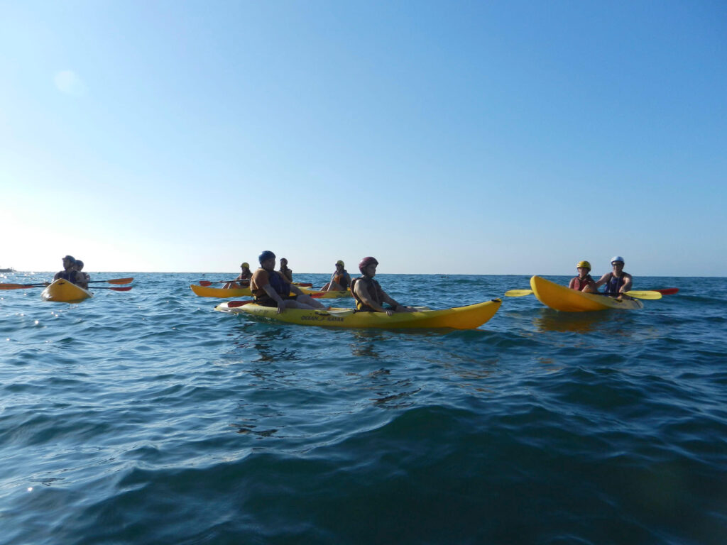 Kayaking in a group is a lo of fun