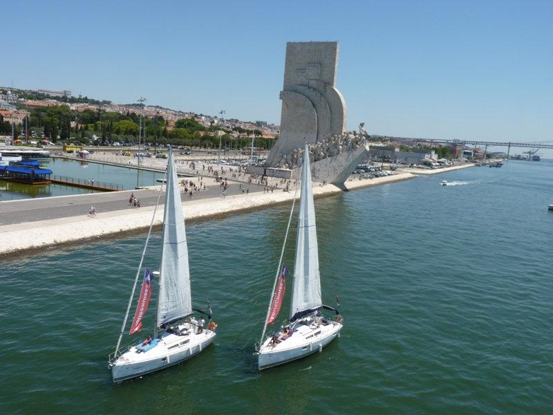 Sailing side by side is a nice option too