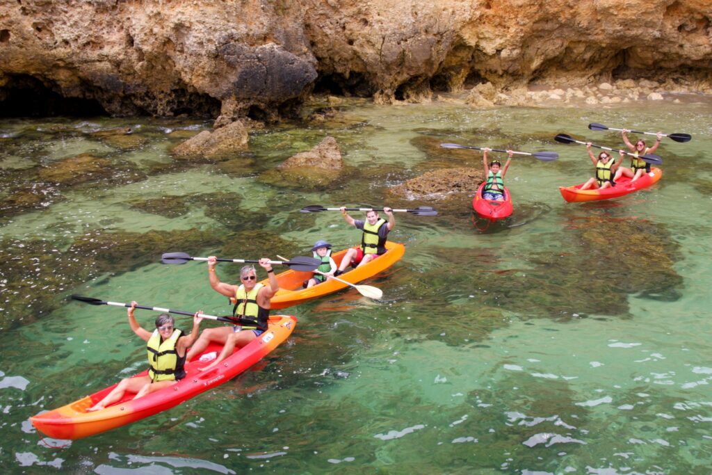 The kayak tour takes you very close to the caves and rock formations