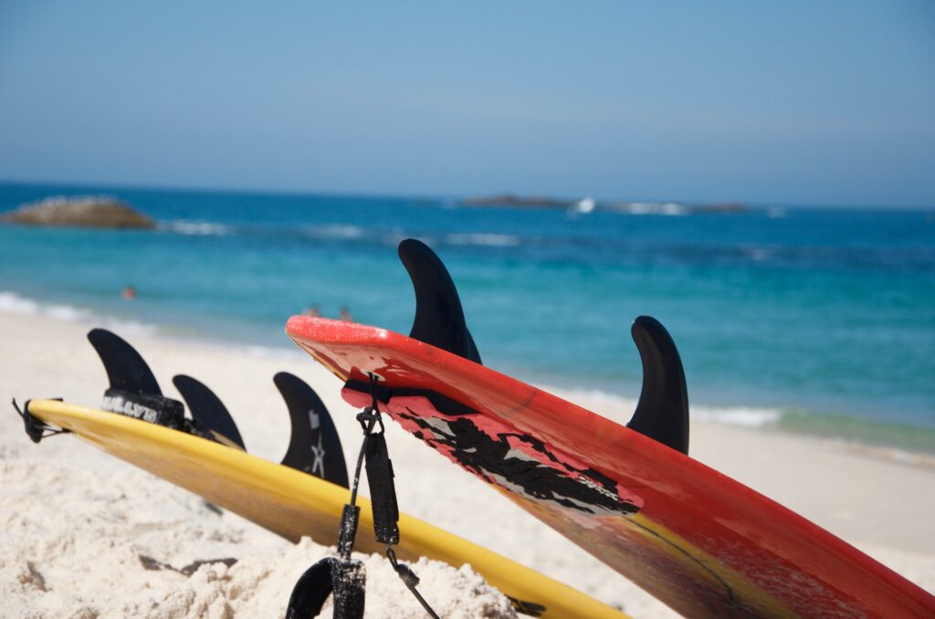 surfboards on beach