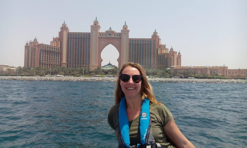 Enjoy the unique architecture from Dubai from a boat